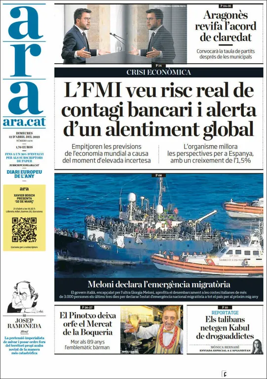 Consulta les portades dels diaris d'aquest 12 d'abril