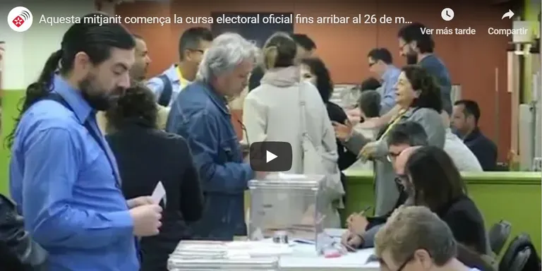 Aquesta mitjanit comença la cursa electoral fins arribar al 26 de maig