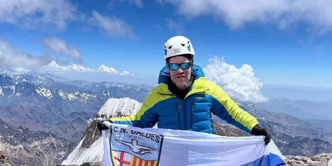 Joan Sol, triatleta del CN Caldes, corona l’Aconcagua