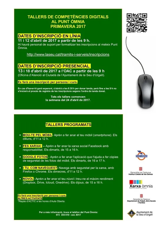 Nous tallers de competències digitals al Punt Òmnia de la Seu