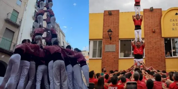 Cap de setmana d’estrenes: 4de9 folrat rosat i pilar de 6 vermell