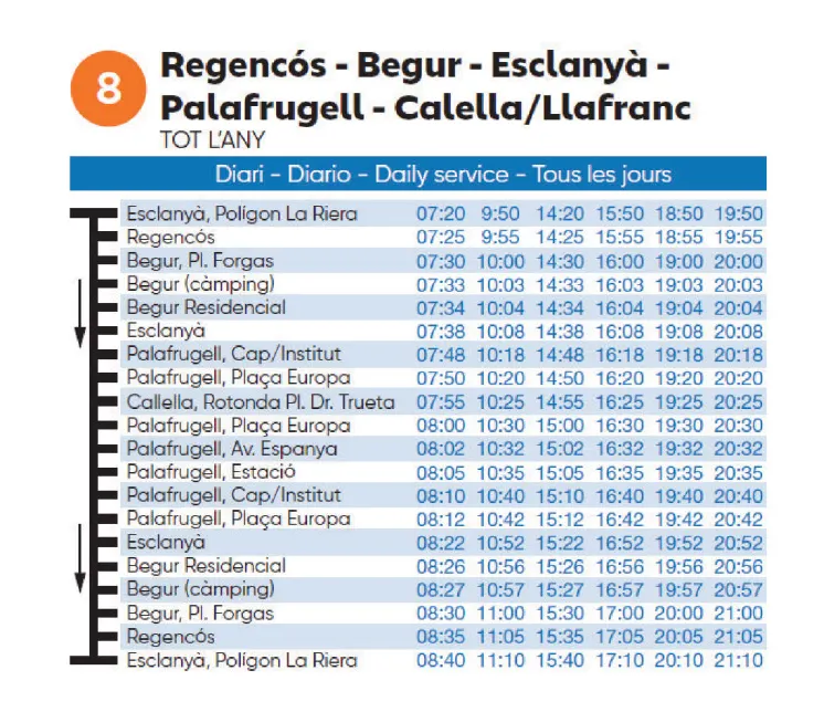 Ampliació d’horaris de la línia d’autobús cap a Palafrugell i Calella
