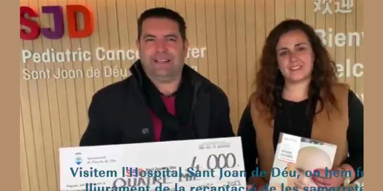 L'Ajuntament de Pineda entrega 4000 a l'Hospital Sant Joan de Déu per la lluita contra el càncer
