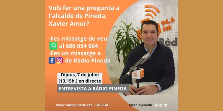 Ràdio Pineda emetrà el programa Connecta amb l'Alcalde, aquest dijous