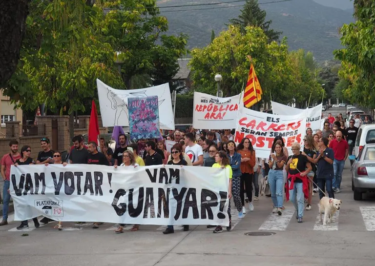 Manifestació a la Seu per commemorar el primer aniversari de l'1-O