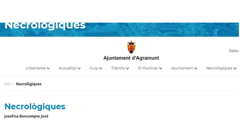 El web agramunt.cat incorpora un apartat amb les necrològiques