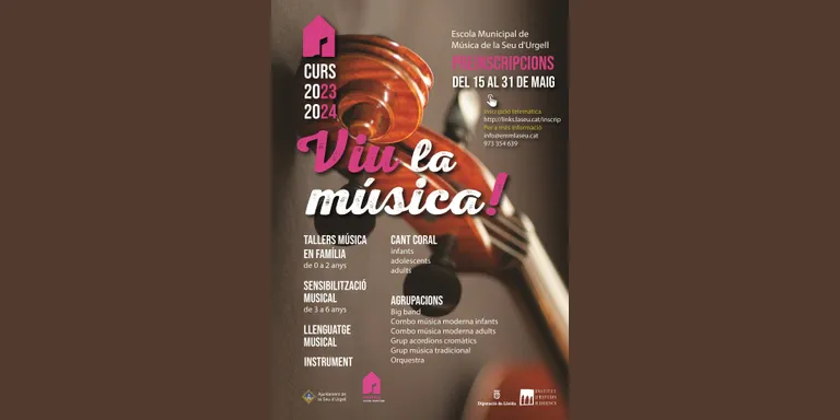 L'Escola Municipal de Música de la Seu d'Urgell obrirà el 15 de maig el termini de preinscripcions per al curs 2023-2024