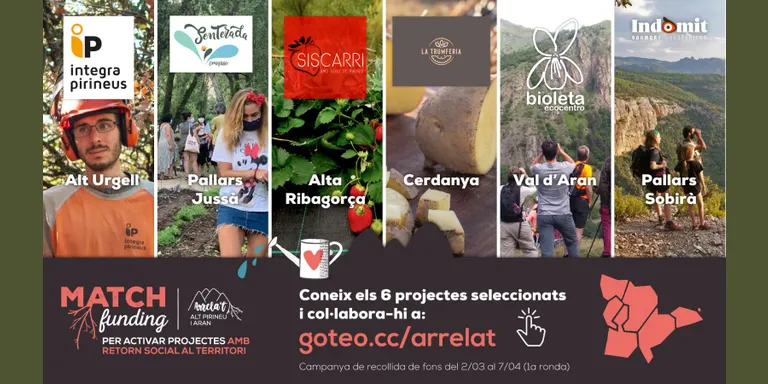 Comença el micromecenatge dels sis projectes guanyadors del Matchfunding Arrela’t Alt Pirineu i Aran