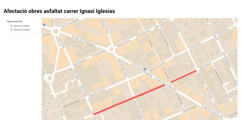 Obres d'asfaltat al carrer Ignasi Iglesias