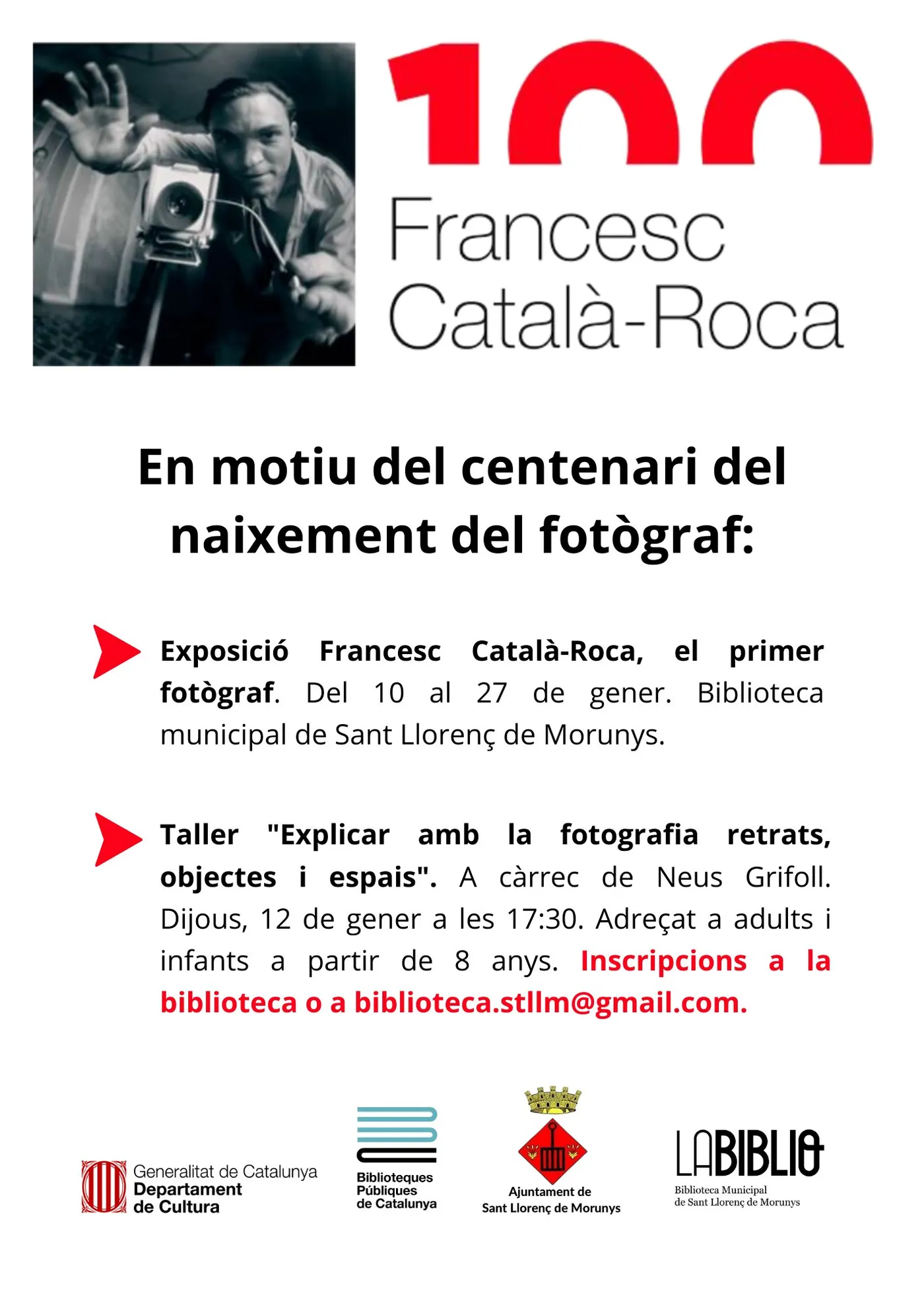 La biblioteca de Sant Llorenç commemora el centenari del naixement del fotògraf Francesc Català-Roca