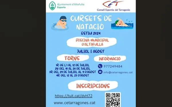 Els cursets de natació ja estan en marxa a la piscina municipal d'Altafulla