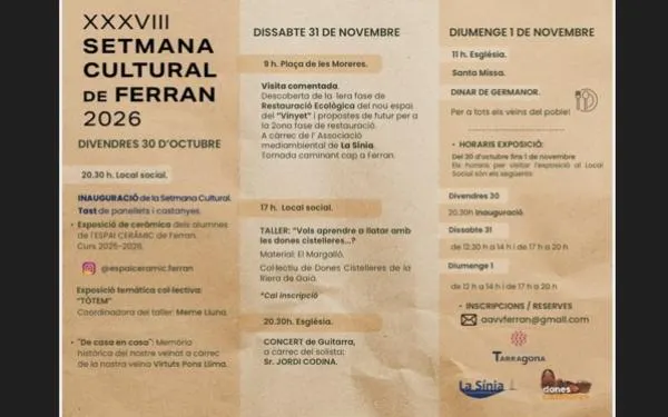 Ferran celebra la 38a Setmana Cultural amb exposicions, tallers i activitats per al veïnat