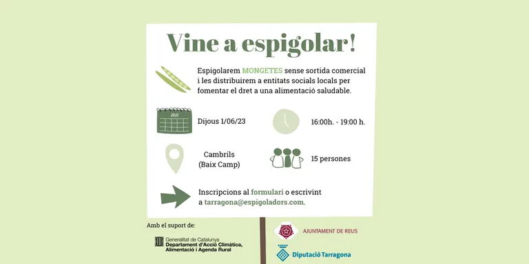 Espigoladors busca voluntaris per recollir mongetes aquest dijous a Cambrils
