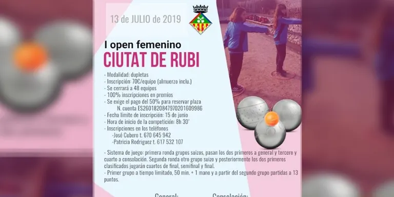 L’Open Ciutat de Rubí de petanca tindrà dissabte la versió femenina