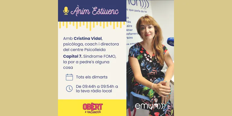 Nou podcast de psicologia amb Cristina Vidal del centre PsicoLleida