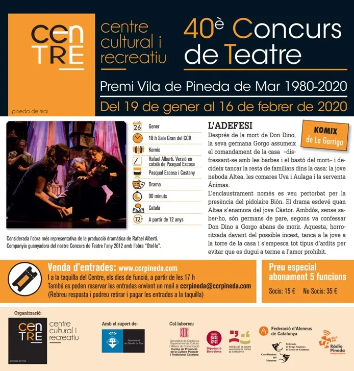 40è Concurs de Teatre Amateur Premi Vila de Pineda