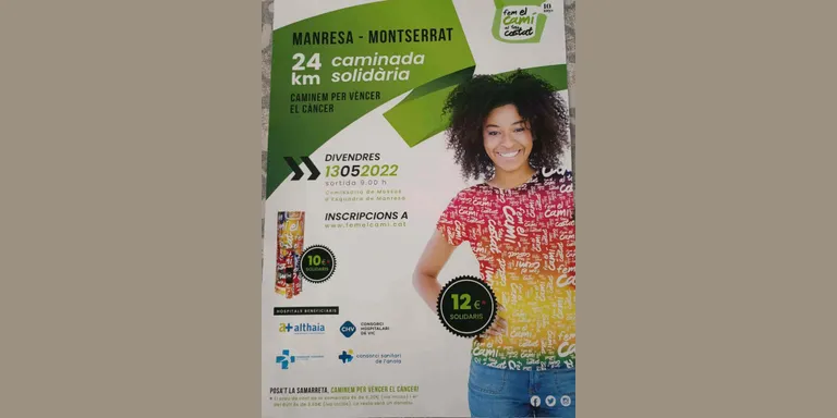 El proper dia 13 de maig es fa la Caminada Solidària Manresa-Montserrat per la lluita contra el càncer