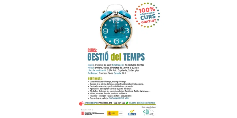 L'AEAU organitza cursos sobre gestió del temps i com parlar en públic