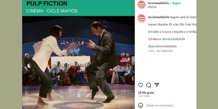 El 'cinema mafiós' aterra a La Violeta de la mà de Pulp Fiction