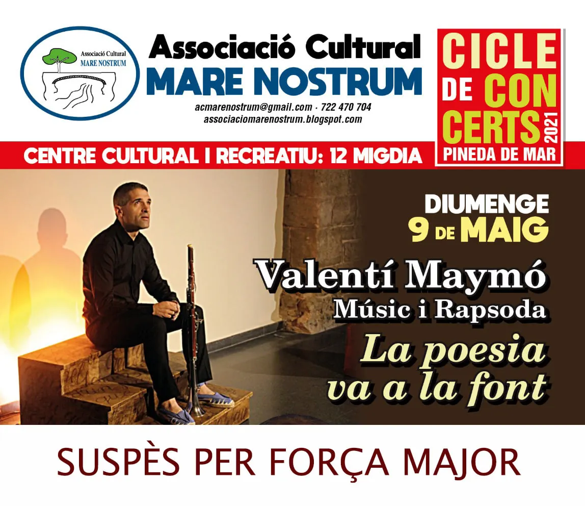 Suspès el concert 'La poesia va a la font'