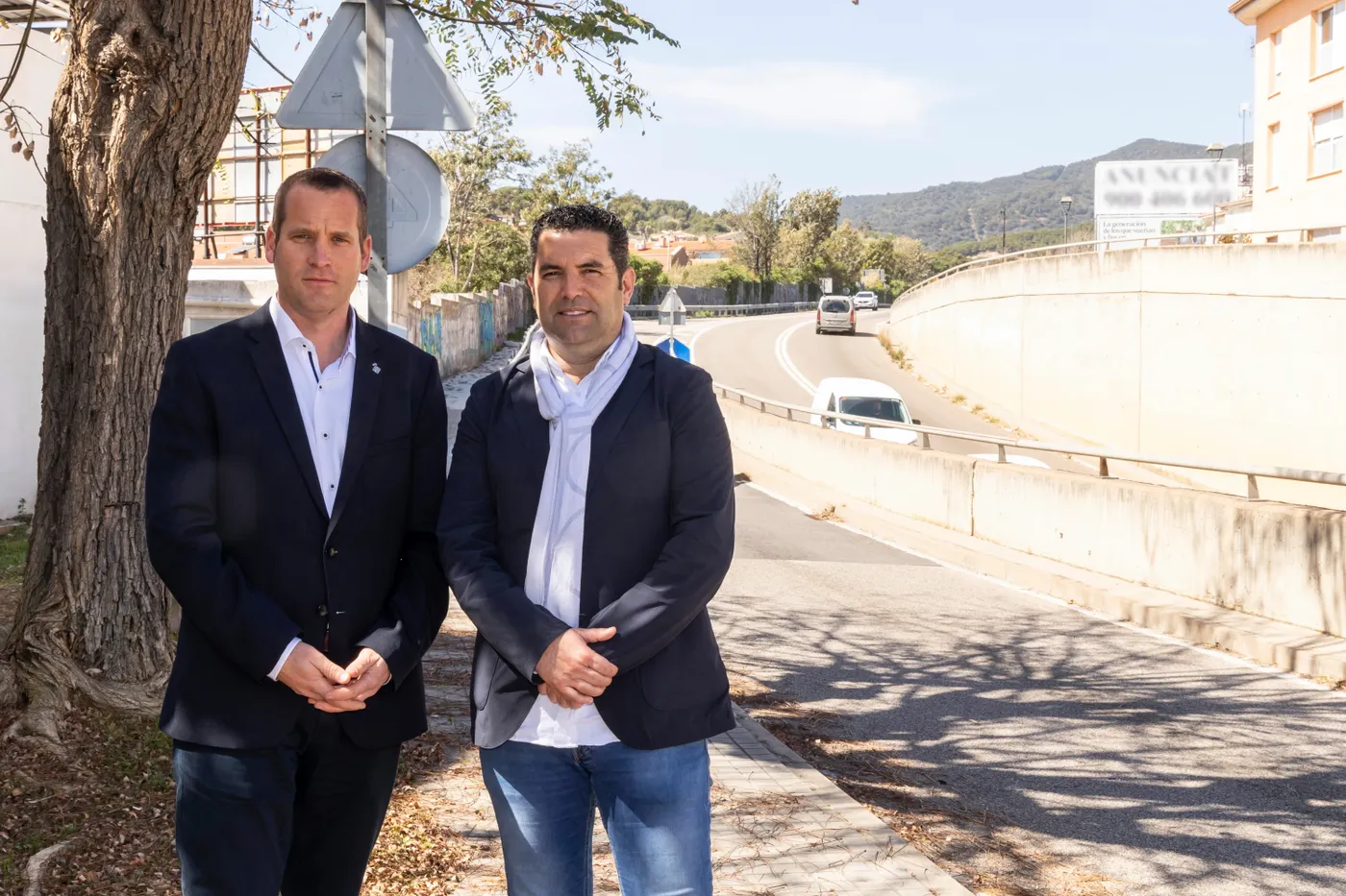 Xavier Amor i Marc Buch demanen a Territori la millora de la sortida de l'autopista amb la carretera Nacional ll