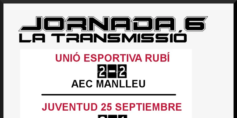 A PEU DE CAMP - JORNADA 6 - UE RUBÍ & JUVENTUD 25 SET