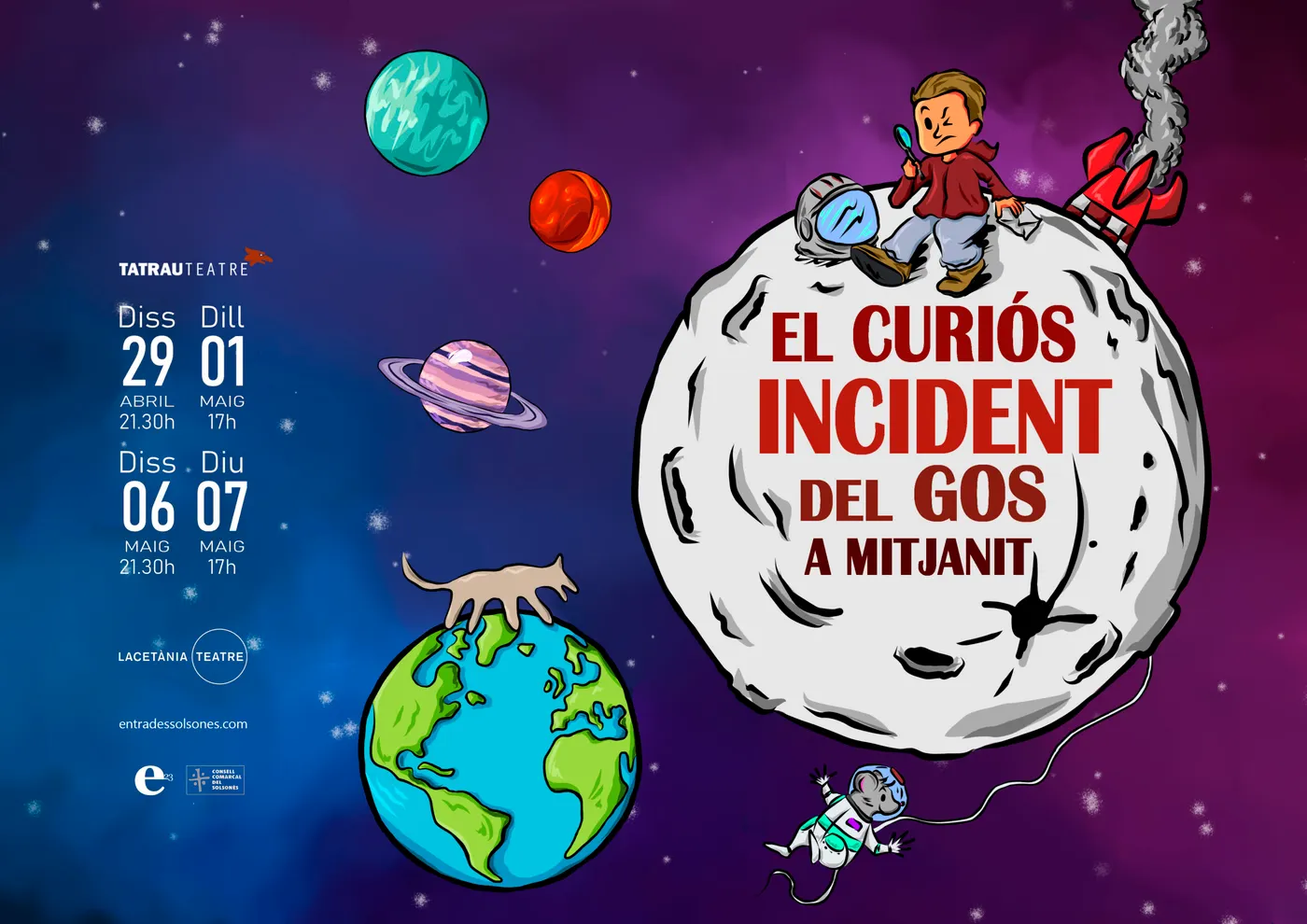 <strong>A Solsona, la companyia Lacetània Teatre portarà <em>El curiós incident del gos a mitjanit</em> a l'escenari del Tatrau Teatre</strong>