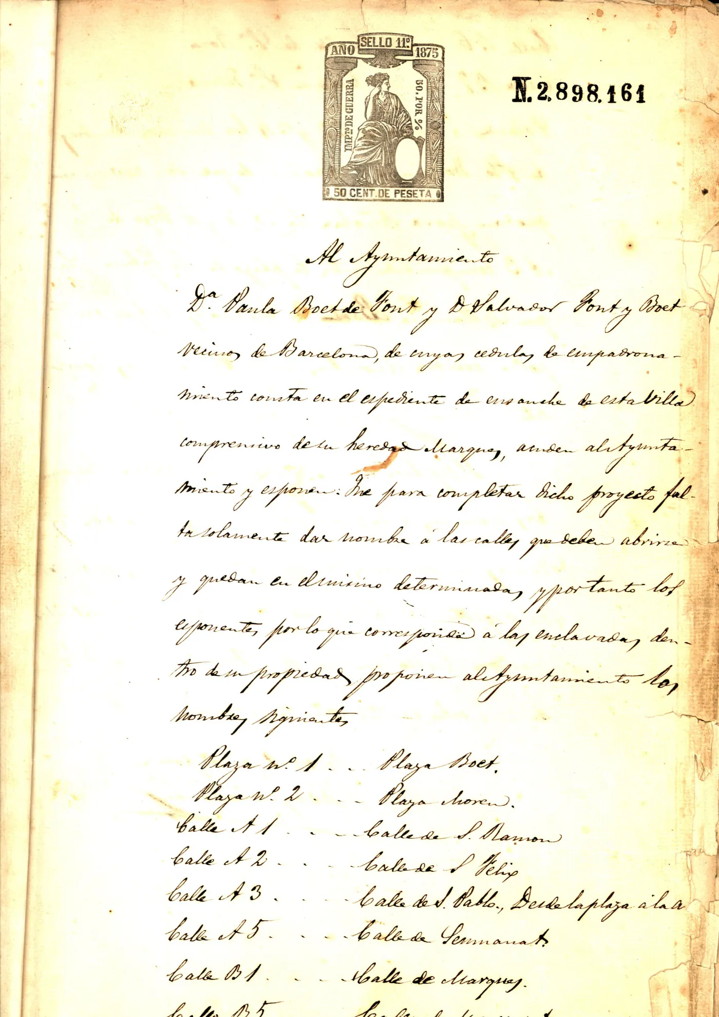 L'arxiu municipal mostra l'expedient del projecte d'eixample de Caldes el 1875