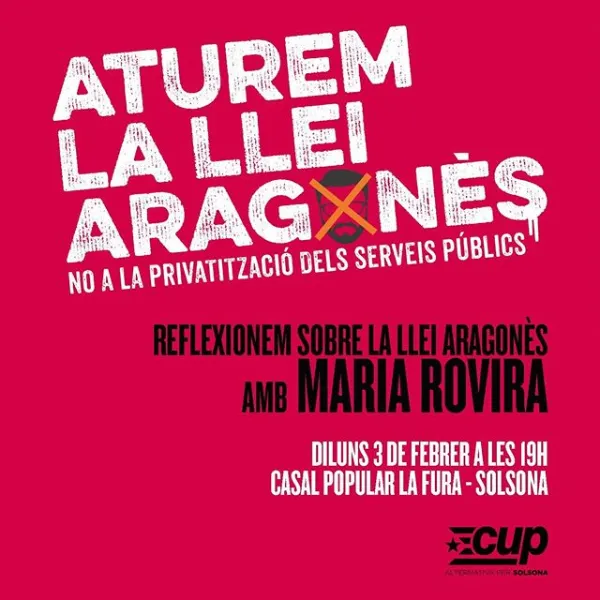 La CUP porta a Solsona el debat contra la Llei Aragonès