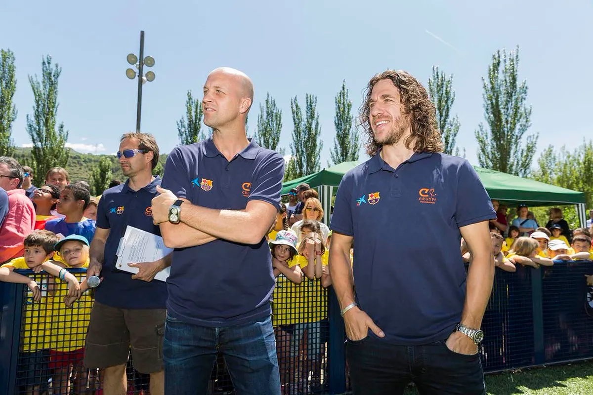 Jordi Cruyff i Carles Puyol, a la Pobla de Segur
