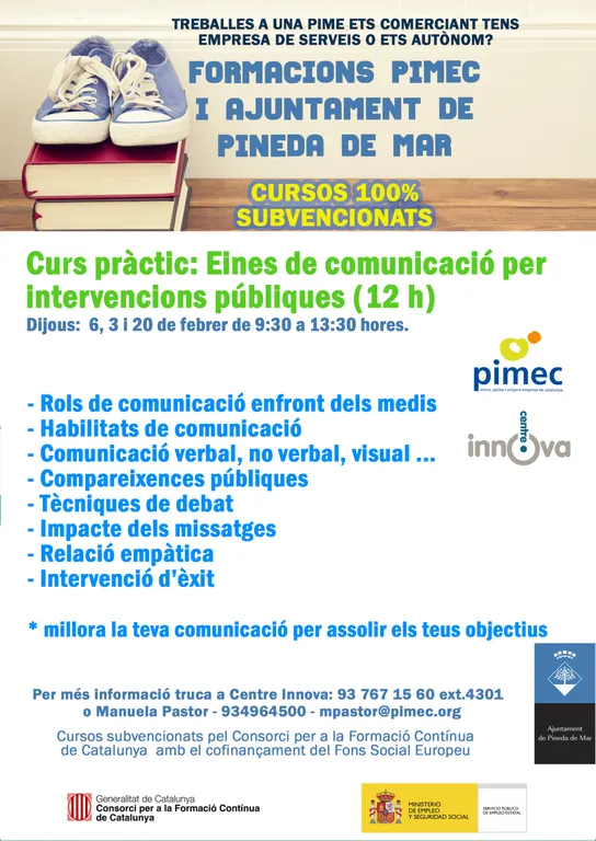 El Centre Innova impartirà el curs 'Eines de comunicació per intervencions públiques' i curs d'alemany