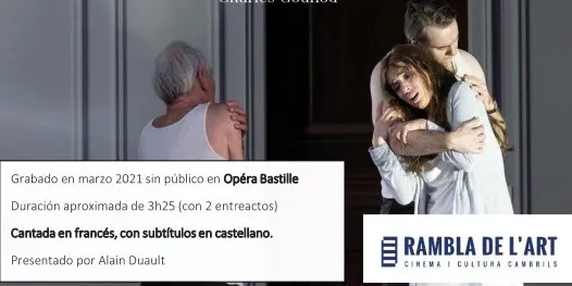 La Rambla de l’Art programa l’òpera Faust aquest dijous i un documental sobre la menstruació, divendres
