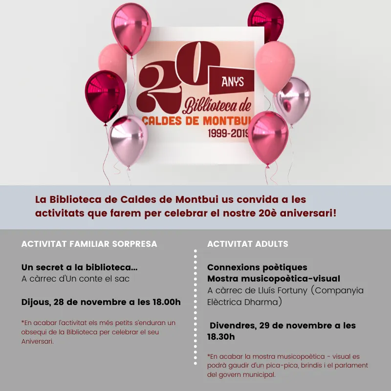 La Biblioteca de Caldes celebra els seus 20 anys