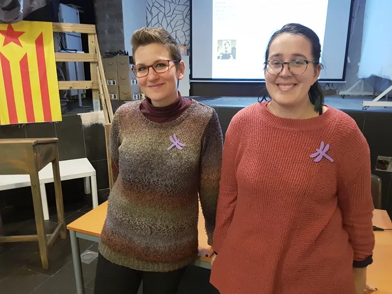 Laura Huerga i Blanca Busquets, minuts abans de la presentació aquest dijous al CRAC