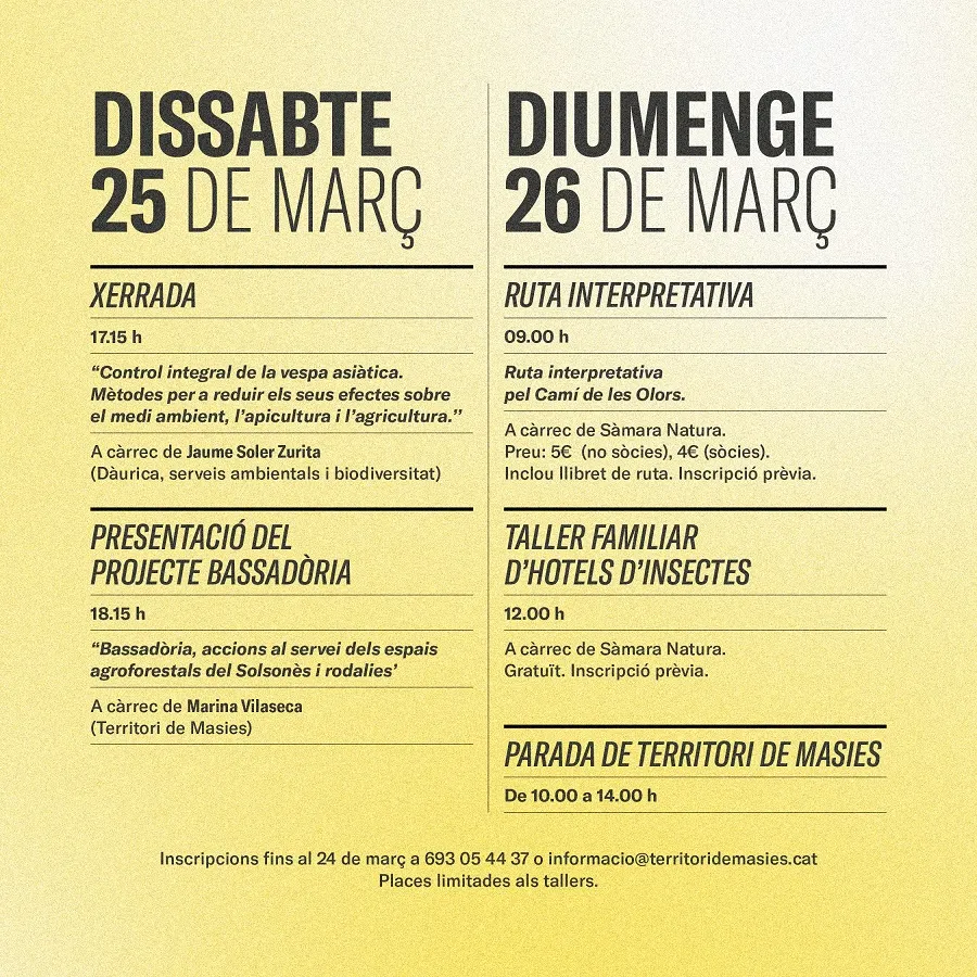 <strong>Territori de Masies presenta el projecte de Bassadòria aquest cap de setmana coincidint amb la Fira de la Mel del Miracle</strong>