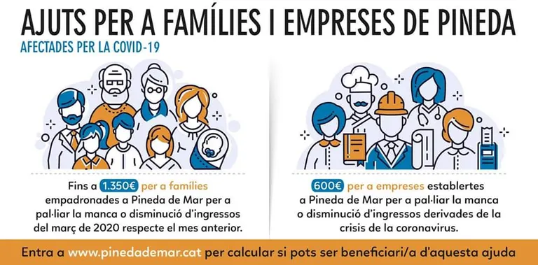 L'Ajuntament de Pineda manté obert el primer període de sol·licituds d'ajuts per a famílies i empreses