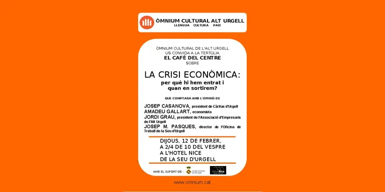 Òmnium aborda la crisi en la seva propera tertúlia