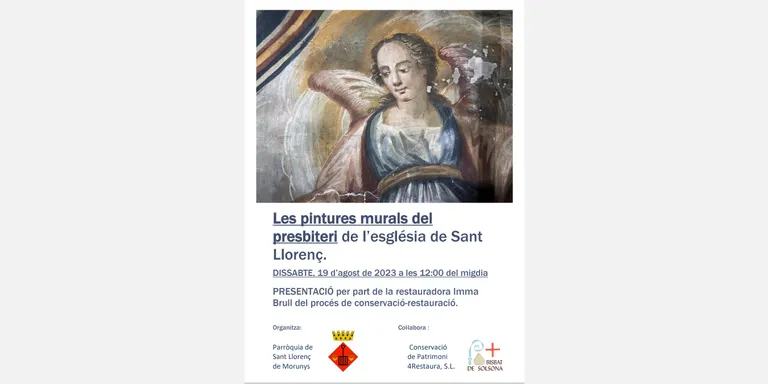 Sant Llorenç presenta al públic les pintures murals barroques restaurades de la zona del presbiteri