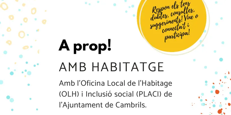 El PICI programa una xerrada aquest dimecres per donar a conèixer l’Oficina Local d’Habitatge