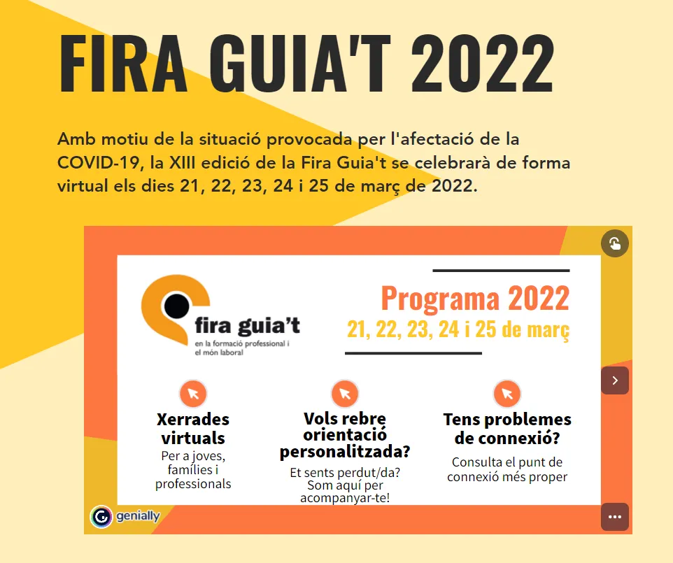 El web de la Fira Guia't d'orientació professional per a joves suma més de 2.000 visites des de principis d'any