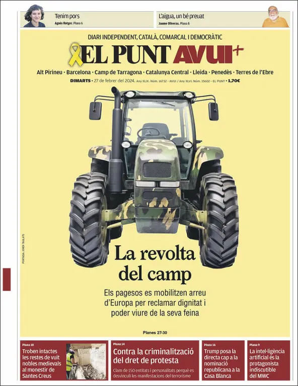Cop d'ull als diaris d'aquest dimarts 27 de febrer