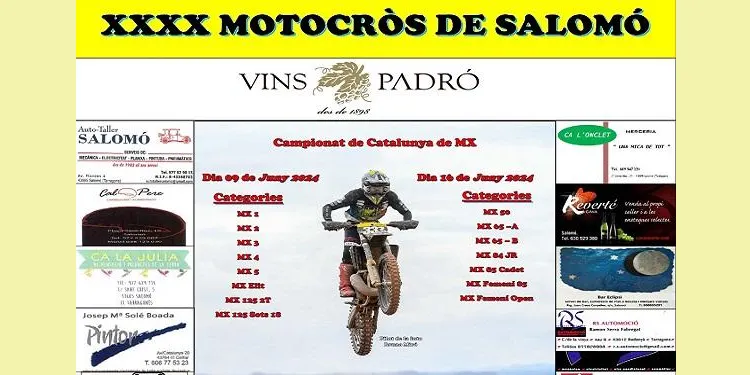El Moto Club Salomó acull el Campionat de Catalunya de Motocròs-Grans aquest diumenge