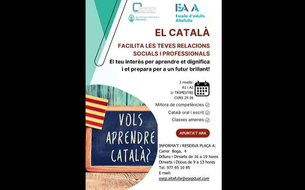 L’Escola d’Adults d’Altafulla aposta per l’alfabetització en català en el primer trimestre del curs vinent