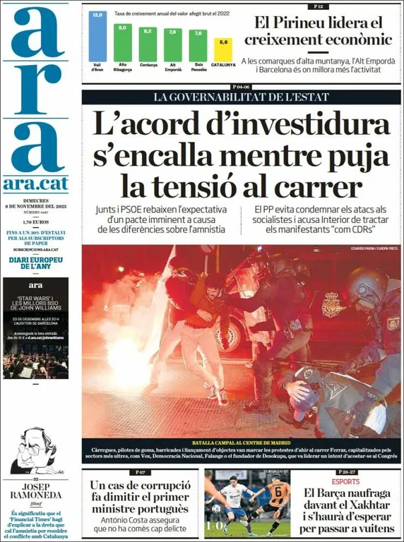 Cop d'ull als diaris d'aquest dimecres 8 de novembre