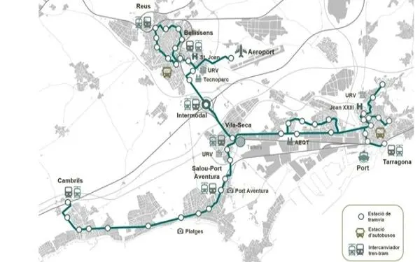 El tramvia del Camp de Tarragona tindrà 2,5 quilòmetres de catenària a Cambrils