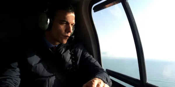 Pedro Sánchez sobrevola el Maresme en helicòpter per veure els efectes del temporal