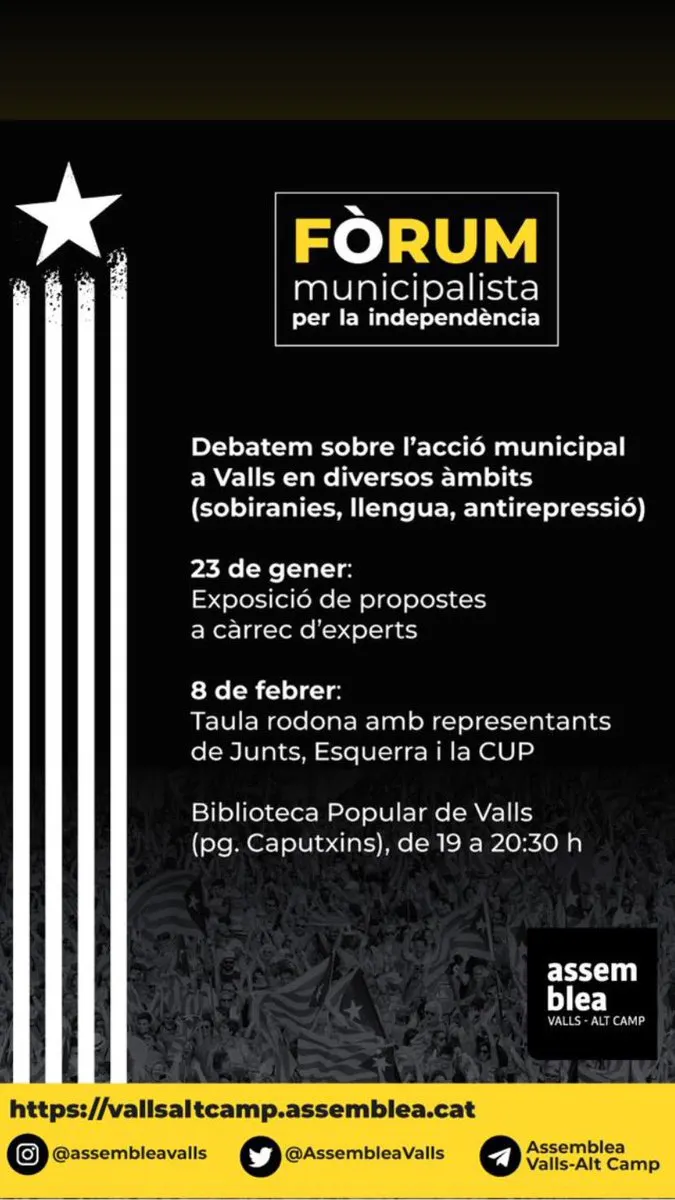Junts, ERC i la CUP debatran propostes al Fòrum Municipalista