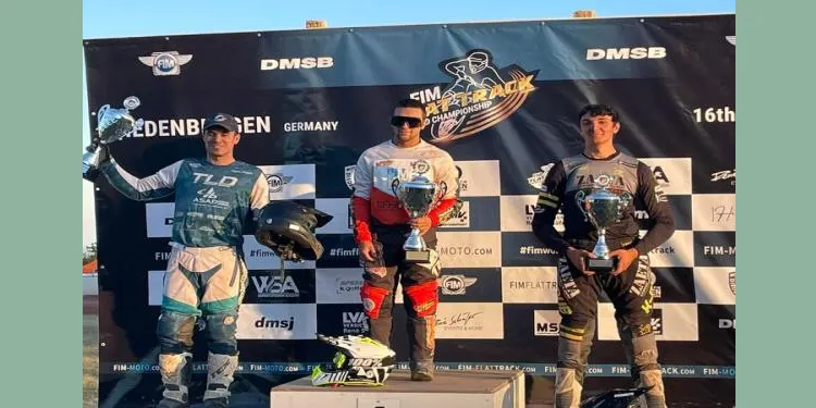 El poblenc Gerard Bailo puja al 2n esgraó del podi en la prova inaugural del Campionat del Món de Dirt Track a Diedenbergen