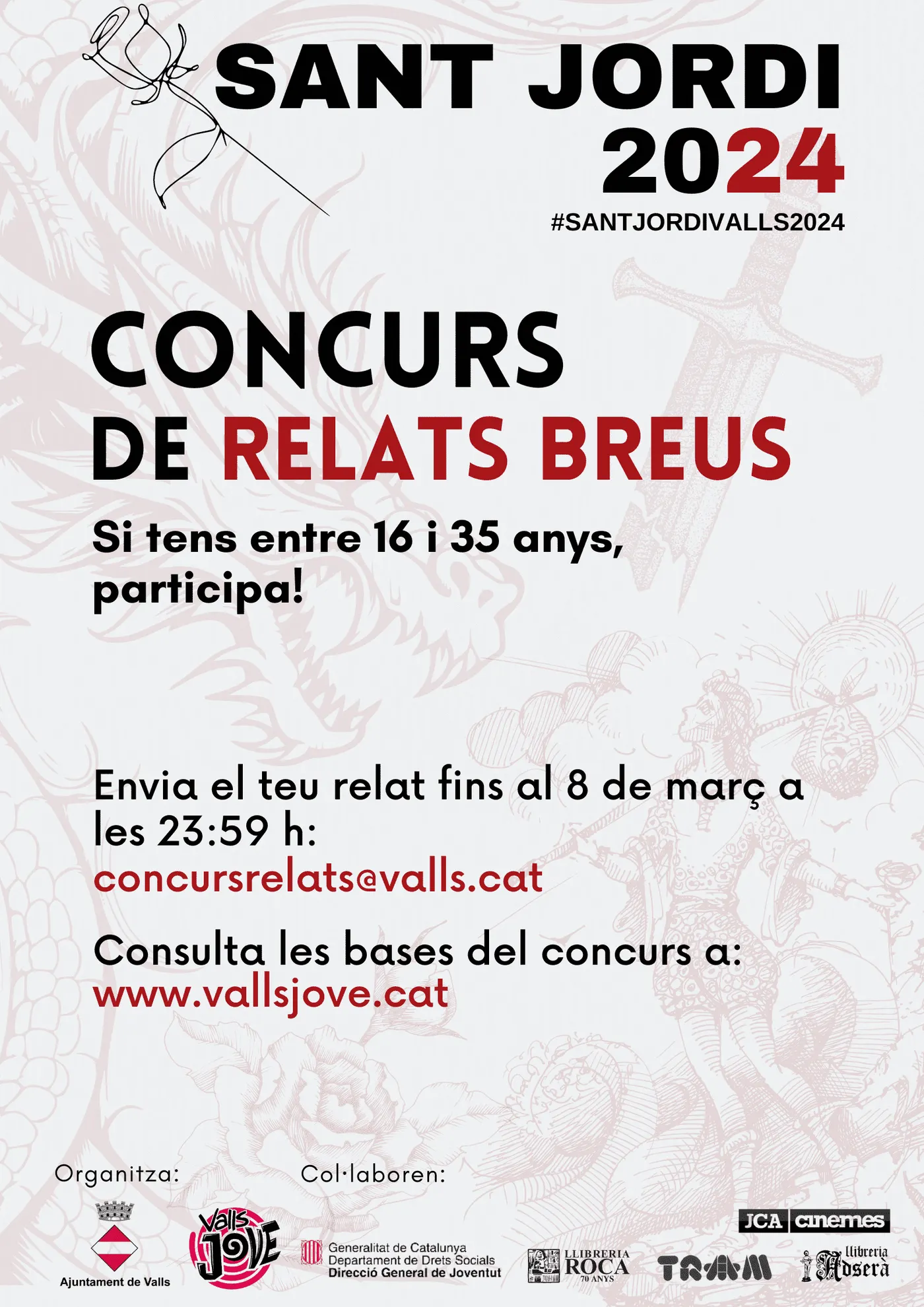 Valls convoca una nova edició del concurs de relats breus de Sant Jordi
