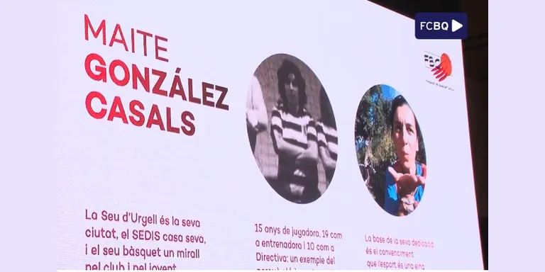 La Fundació Bàsquet Català distingeix Maite González per la seva trajectòria al Sedis